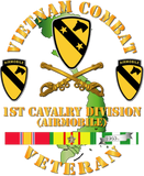Discover Vietnam Combat Veteran w 1st Cav DUI - Vietnam Combat Veteran W 1st Cav Dui - T-Shirt