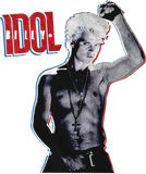 Discover Billy Idol 80's Punk Rock Singer Posing Musician MTV Adult T-Shirt Tee Black