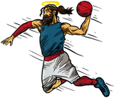 Discover Funny Jesus Dunking Basketball Gift Basketball T-shirt