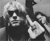 Discover Kurt Cobain Shirt / Vintage Middle Finger Funny Nirvana 90s Photo Graphic T-Shirt