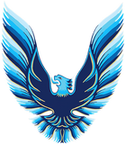 Discover Pontiac Firebird Trans AM Logo (Blue) on back - Trans Am - T-Shirt