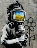 Discover Banksy Gas Mask Boy T-shirt