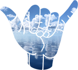 Discover Shaka Hand Sign with calm ocean and clouds - Shaka - T-Shirt