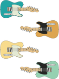 Discover Three Frets T-Style Maple Electric Guitar Pack - Guitar Sticker Pack - T-Shirt