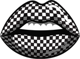 Discover Checkered Black White Lip Gift Checkerboard Women T-Shirt