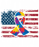 Discover Autism Grandpa American Flag - Autism Awareness - T-Shirt