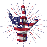 Discover I Love You Hand Sign Gesture USA American Flag Cute - Usa America Flag - T-Shirt