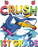 Discover Ready To Crush 1st Grade Shark Back To School Boys T-shirt