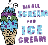 Discover We All Scream For Ice Cream Monsters Inc Glitter T Shirt