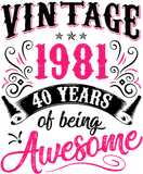 Discover Womens 40th Birthday Gift Vintage 1981, 40 Years of Being Awesome Tank Top