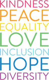 Discover Womens Peace Love Inclusion Equality Diversity Human Rights V-Neck T-Shirt