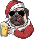 Discover Dog Beer Wearing A Santa Christmas