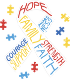 Discover Autism Ribbon Words Awareness Puzzle Support Autistic T Shirt