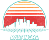 Discover Baltimore City Skyline Retro 80s Style Souvenir T Shirt