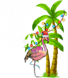 Discover Deck The Palms Tropical Christmas Pink Flamingos Palm Tree T-Shirt