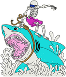 Discover Funny Skeleton Surfing Shark Halloween Tank Top