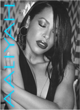 Discover Aaliyah Blue Glowing Logo Pullover Hoodie