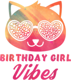 Discover Birthday Girl Vibes Colorful Cat Kitty Leopard Eyes Girls T-Shirt