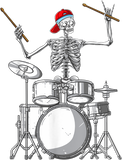 Discover Drummer Skeleton Halloween Costume Playing Drums T-Shirt