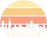 Discover Chicago Sunset Skyline Retro T Shirt