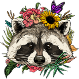 Discover Floral Raccoon Spring Nature T-Shirt