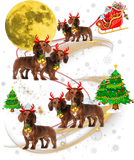 Discover Dachshund Reindeer Christmas Dog Riding Santa Light Xmas T-Shirt