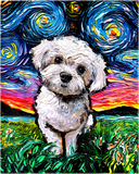Discover Maltipoo Starry Night White Maltese Poodle Dog Art T Shirt
