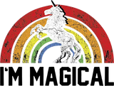 Discover Men's I'm Magical Rainbow Unicorn Tri Blend Tshirt Heather Grey