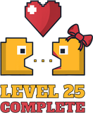 Discover Funny Gamers Level 25 Complete 25th Wedding Anniversary T-Shirt