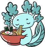 Discover Kawaii Anime Axolotl Japanese Ramen Noodles T-Shirt