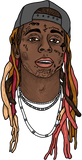 Discover Lil Wayne Illustrated Face T-Shirt