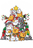 Discover Meowy Catmas Cat Christmas Tree Xmas T-Shirt