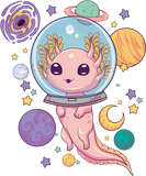 Discover Space Axolotl Kawaii Pastel Goth Anime Aesthetic Nu Goth T-Shirt