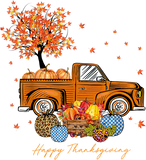 Discover Pumpkins Truck Autumn Leaf Fall  T-Shirt