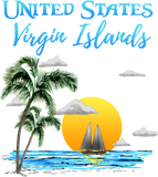 Discover U.S. Virgin Islands Ocean Sunset Sailor Boating T-Shirt