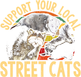 Discover Support Local Street Cats! Raccoon, Skunk T-Shirt