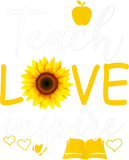 Discover Teach Love Inspire Sunflower Teacher Gift T-Shirt