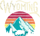 Discover Retro Wyoming Mountains State Wildlife T-Shirt