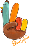 Discover Peace Love Turkey Grateful Turkey Hand Sign Thanksgiving T-Shirt