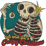 Discover Skeleton Cartoon We Wish You A Creepy Christmas