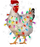 Discover Funny Chicken Christmas Tree Light Xmas T-Shirt