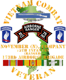 Discover Vietnam Combat Vet - N Co 75th Infantry (Ranger) - 173rd Airborne Bde SSI - Vietnam Combat Vet N Co 75th Infantry - Garden Flags