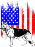 Discover Patriotic German Shepherd American Flag Dog Lover T-shirt