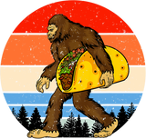 Discover Bigfoot Holding A Taco House Flag