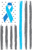 Discover Light blue ribbon us flag prostate cancer T-shirt