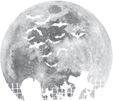 Discover Halloween Full Moon Cemetery Graveyard Spooky Bats Night T-Shirt