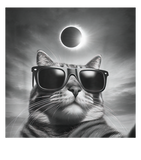 Discover Funny Cat Wearing Sunglasses Selfie With 2024 Solar Eclipse T-Shirts