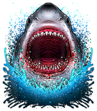 Discover Great White Shark Open Mouth Teeth Beach Ocean Animal T Shirt