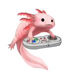Discover Fish Playing Video Game White-Axolotl Lizard Gamers T-Shirt