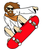 Discover Jesus Riding Skateboard T-Shirt